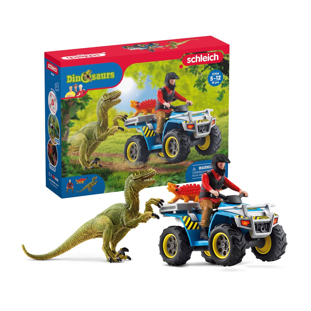 Quad Escape From Velociraptor Dinosaur Playset