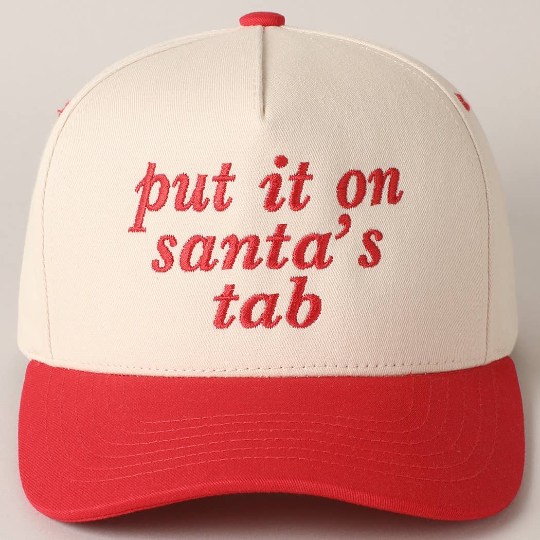 Put It On Santa's Tab Embroidered Baseball Cap