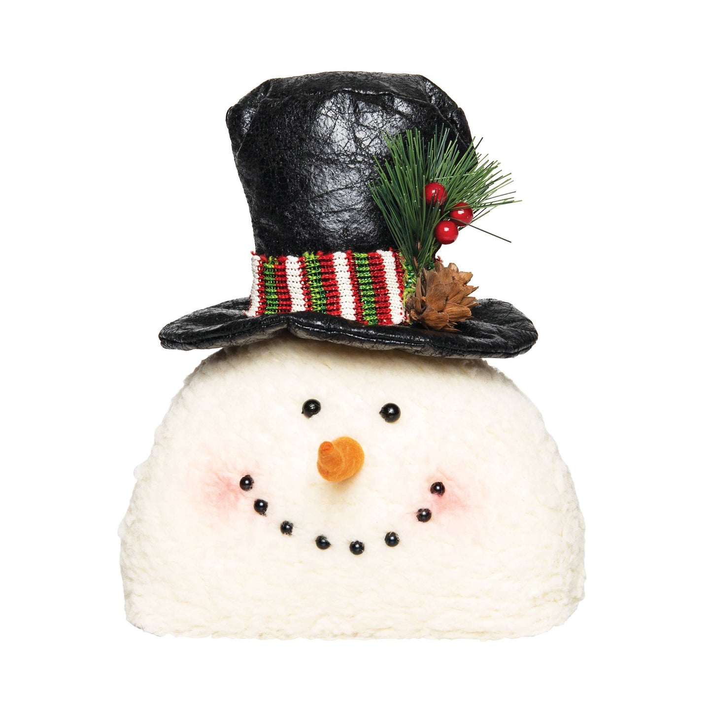 Christmas Snowman With Black Top Hat Soft Figurine