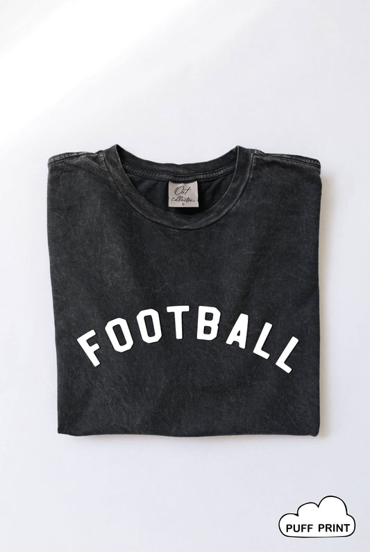 Football Puff Mineral Washed Graphic Top