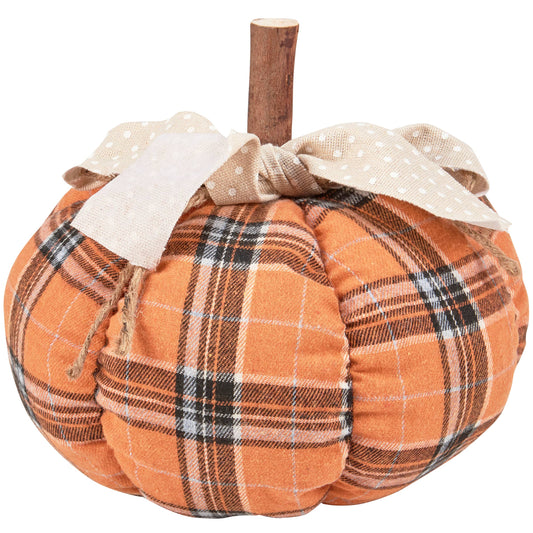 Large Orange Plaid Pumpkin