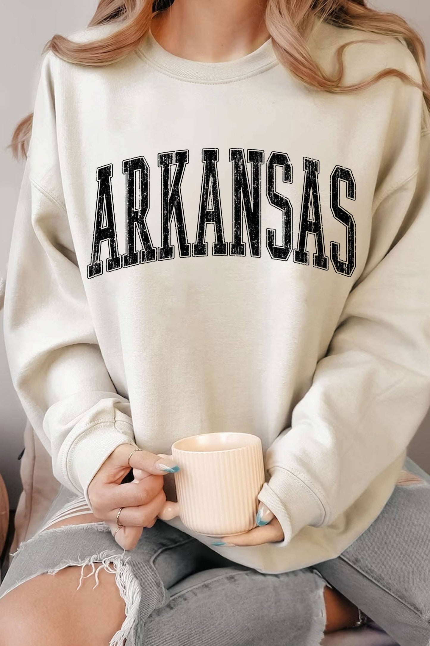 ARKANSAS PUFF GRAPHIC BRUSHED SWEATSHIRT