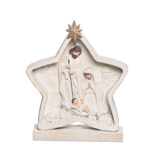 Christmas Star With Holy Family Decorative Figurine