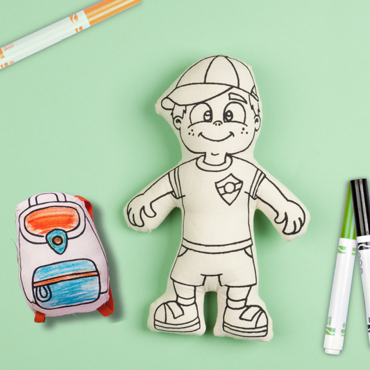 Color your Own Boy with Cap Doll