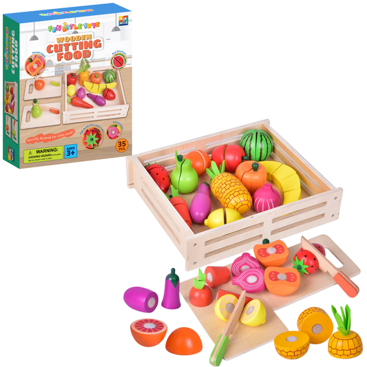 35 pcs Wooden Pretend Play Food