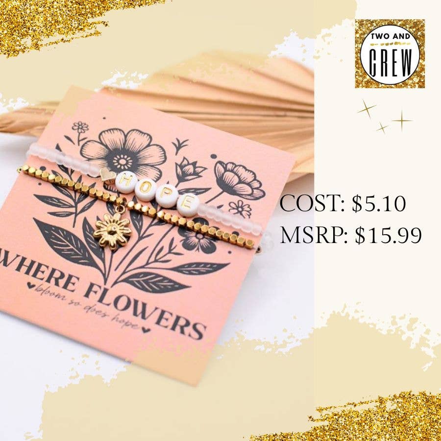 Hope Bracelet Christian Faith Jewelry with Floral Hope Card