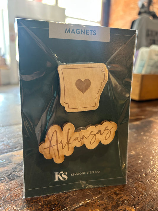 Arkansas- Magnet Pack of 2: State, State Name in Sc