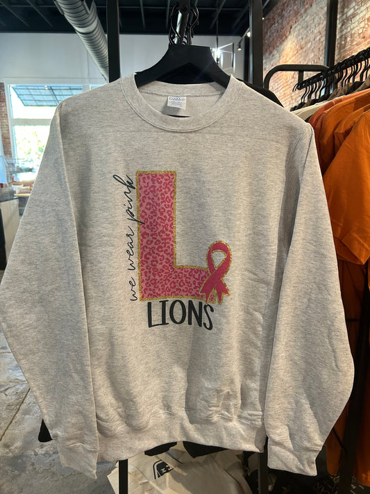 Breast Cancer Awareness Mascot Sweatshirt: Lions