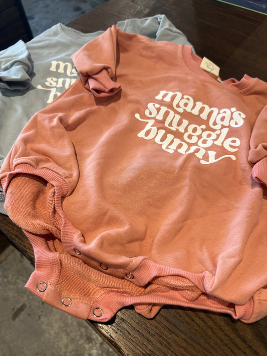 Mama's Snuggle Bunny Pink Oversized Sweatshirt Romper