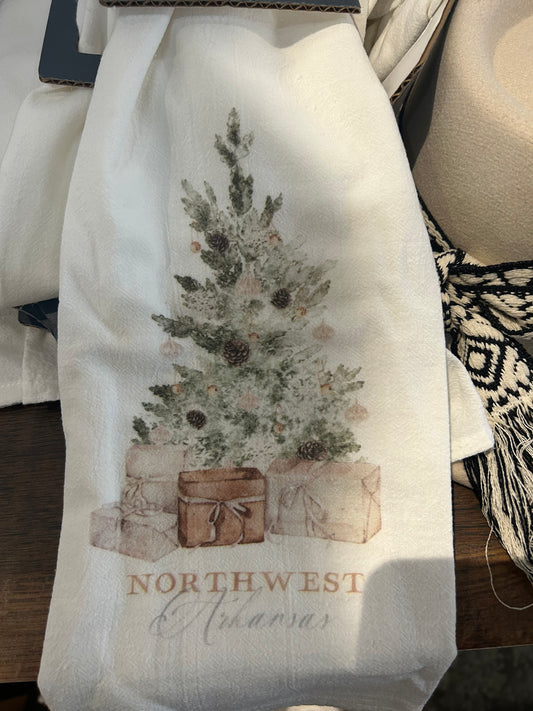 Northwest Arkansas Christmas Tree Tea Towel