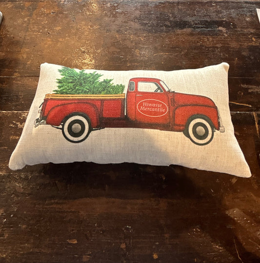 Hiwasse Mercantile Little Red Truck Lumbar Pillow