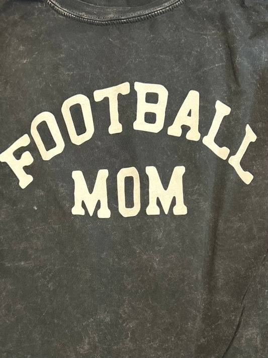 Football Mom Oversized Mineral Graphic Top