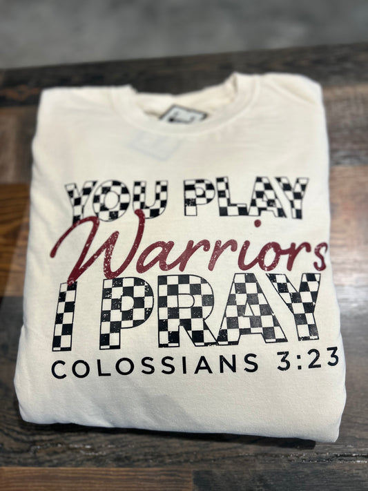 Warriors You Play I Pray Checker Long Sleeve