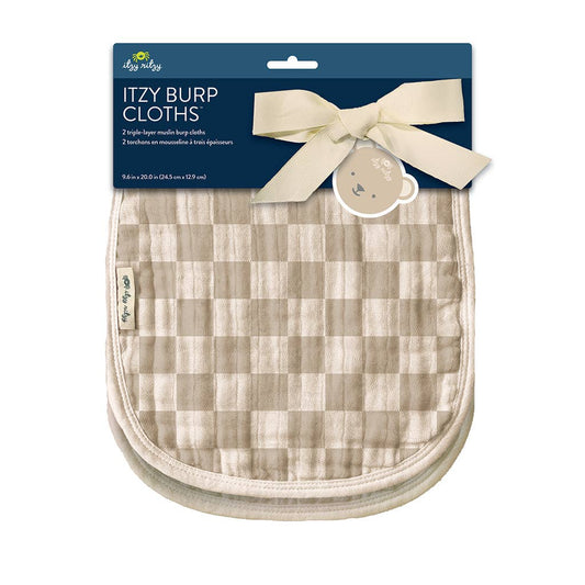 2 Pack Muslin Checkered Burpcloths