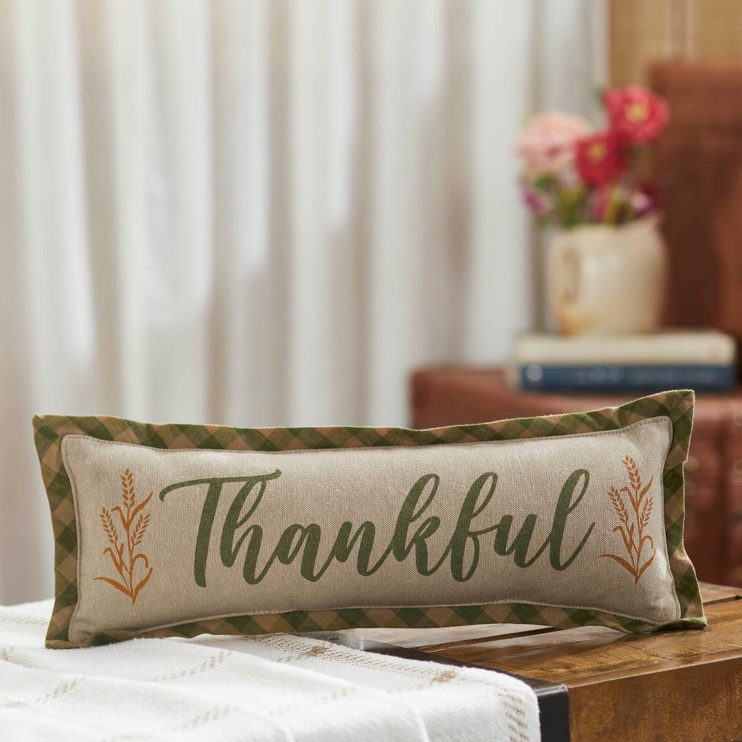 Harvest Blessings Thankful Decorative Fall Throw Pillow