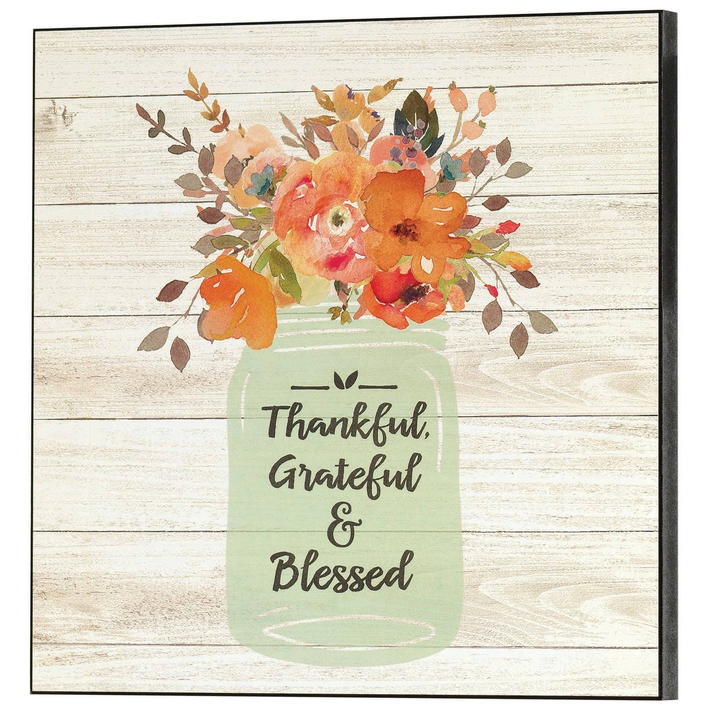 Thankful Grateful & Blessed Wall Plaque