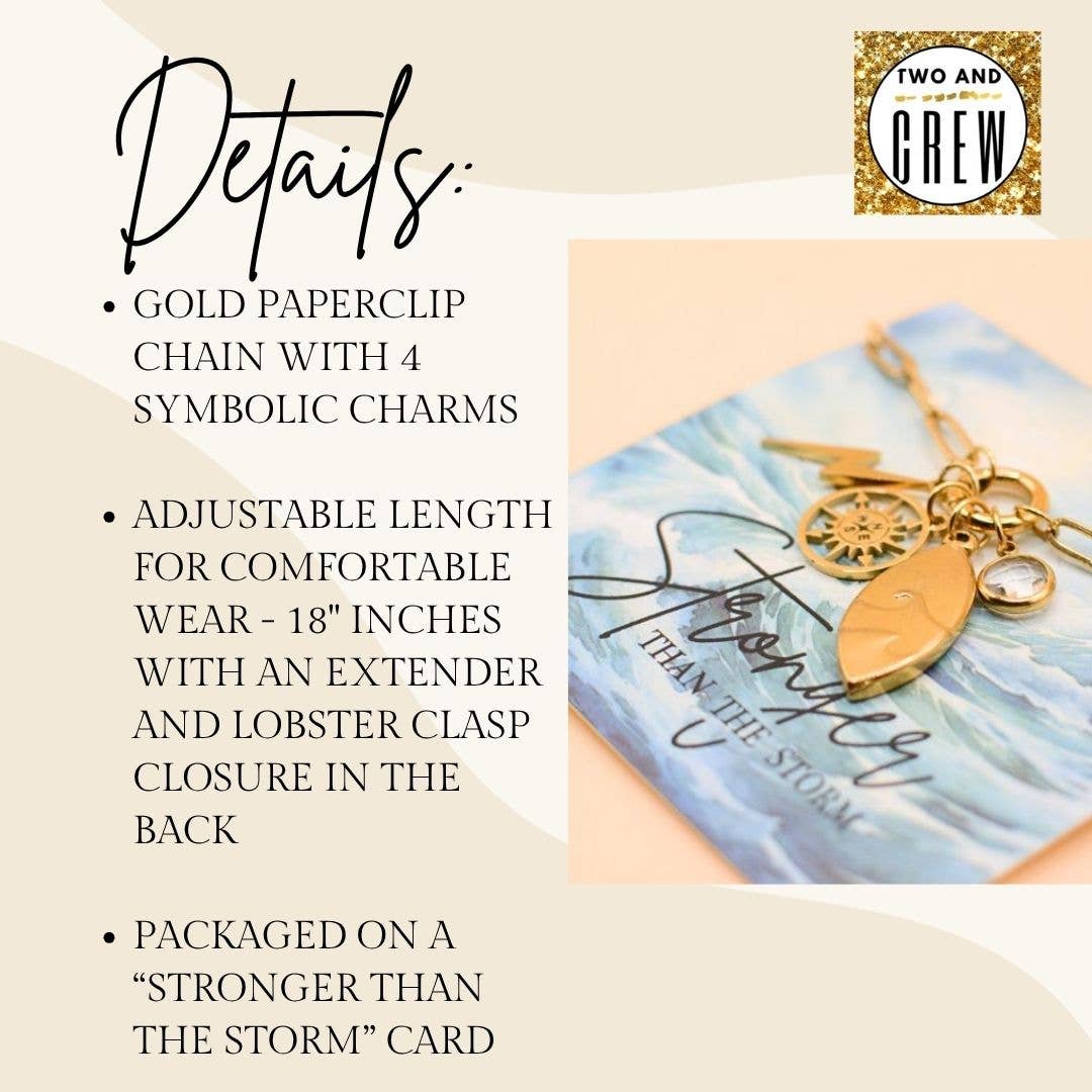 Stronger than the storm charm necklace