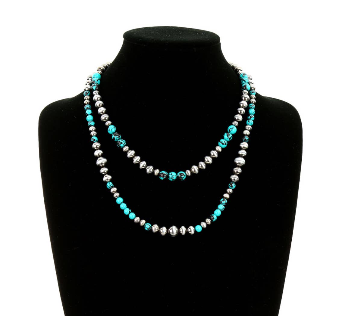 Western 2 Layer Navajo Style Pearl Necklace