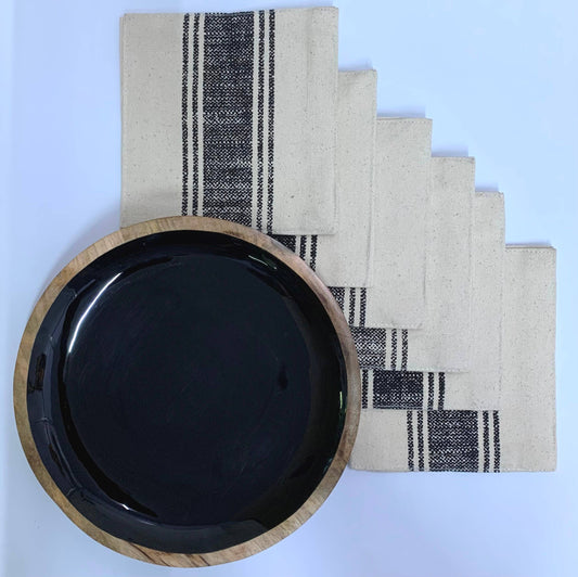 Wooden Round Tray & Set of Six Tea Coasters