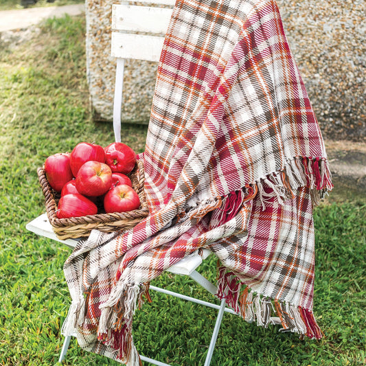 Fall/Harvest Samuel Red Plaid Throw Blanket