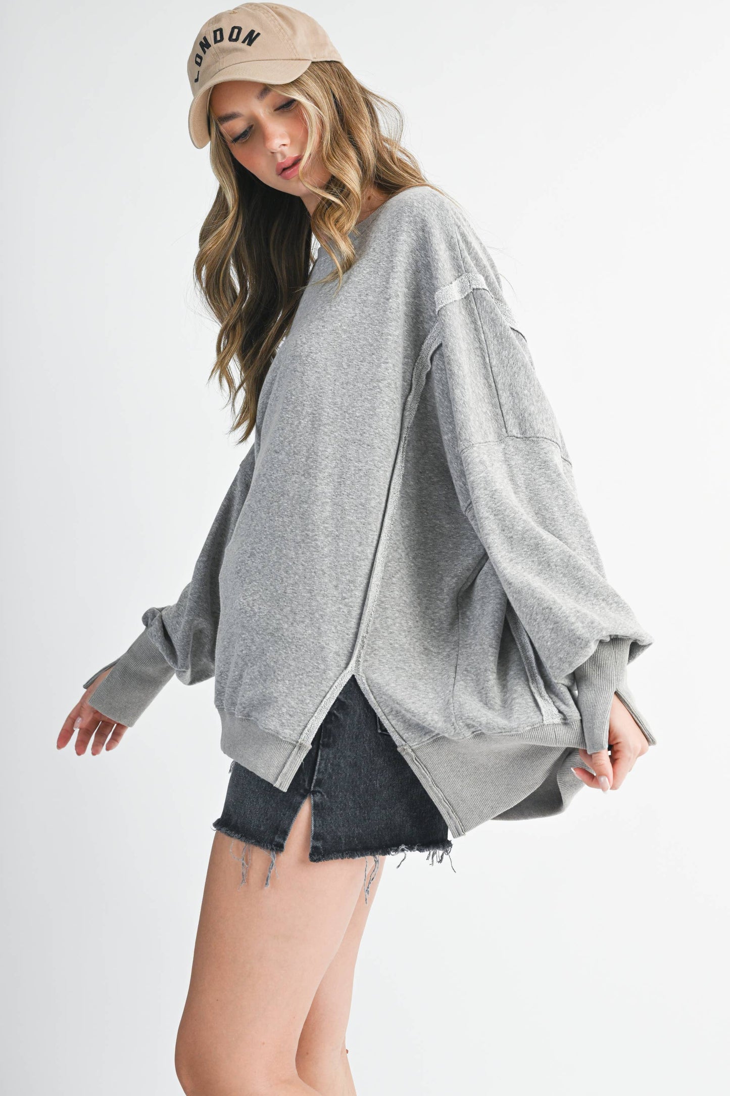 Oversized Gray Top