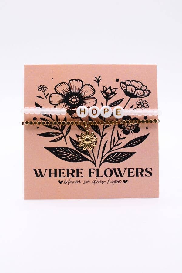 Hope Bracelet Christian Faith Jewelry with Floral Hope Card