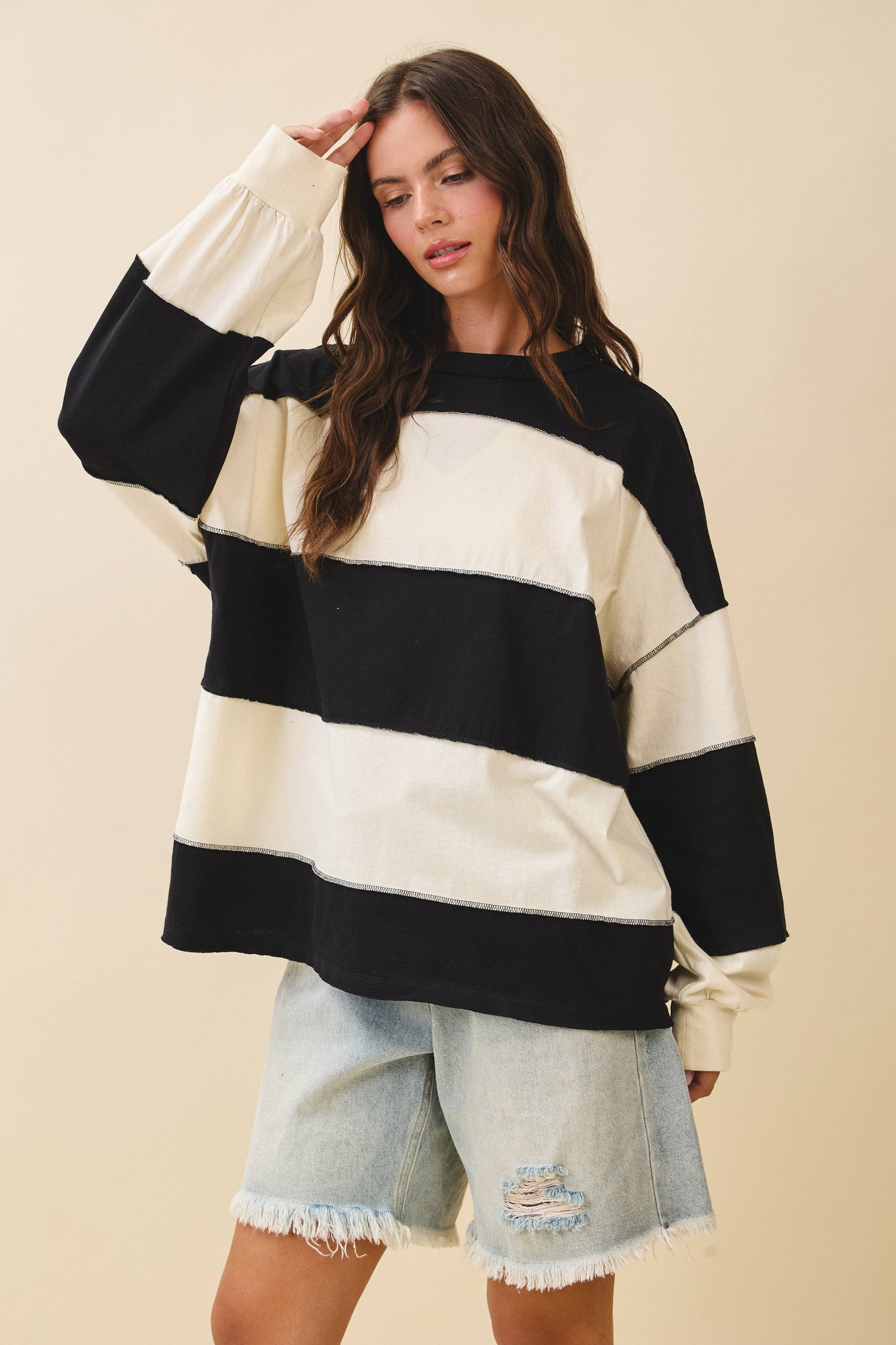 Black Stripped Top