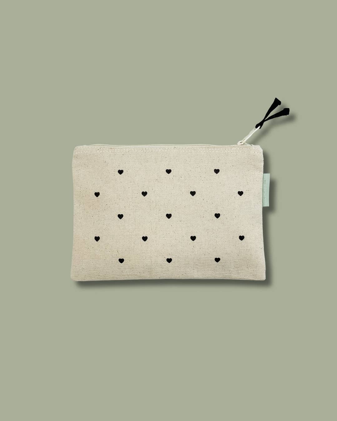 Hearts Small Canvas Zipper Pouch: Hearts