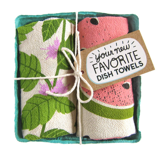 Mint & Melon Tea Towel Set of 2