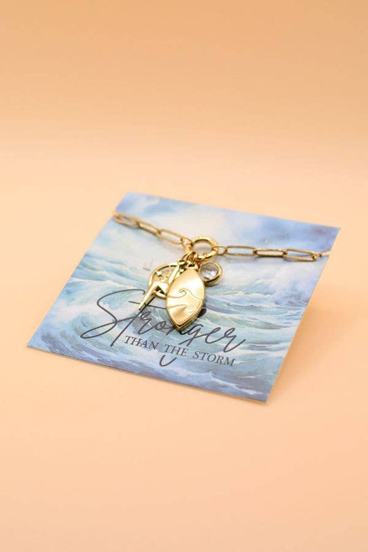 Stronger than the storm charm necklace