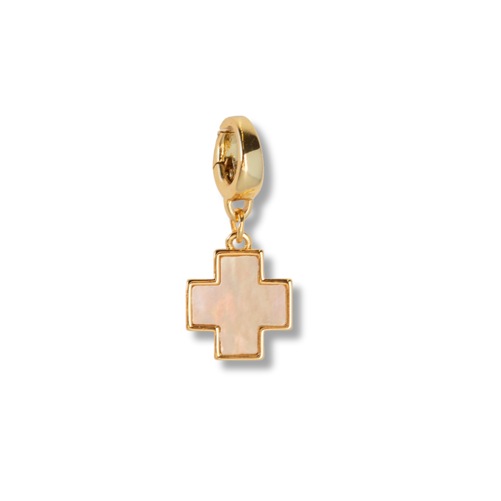 Pearl Cross Charm