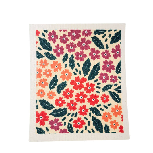 Summer Flower Patterned Swedish Dishcloth