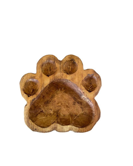 Paw Print Wooden Bowl