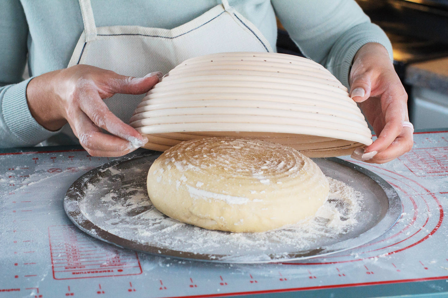 Round Bread Proofing Basket Rattan Bowl with Cloth Liner