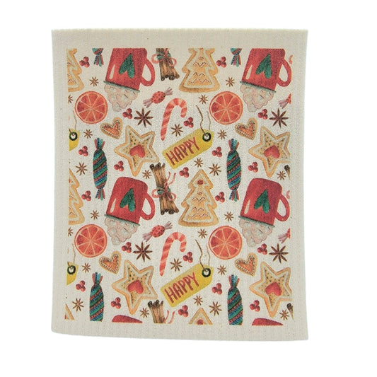 Christmas Cookies & Hot Cocoa Dishcloth