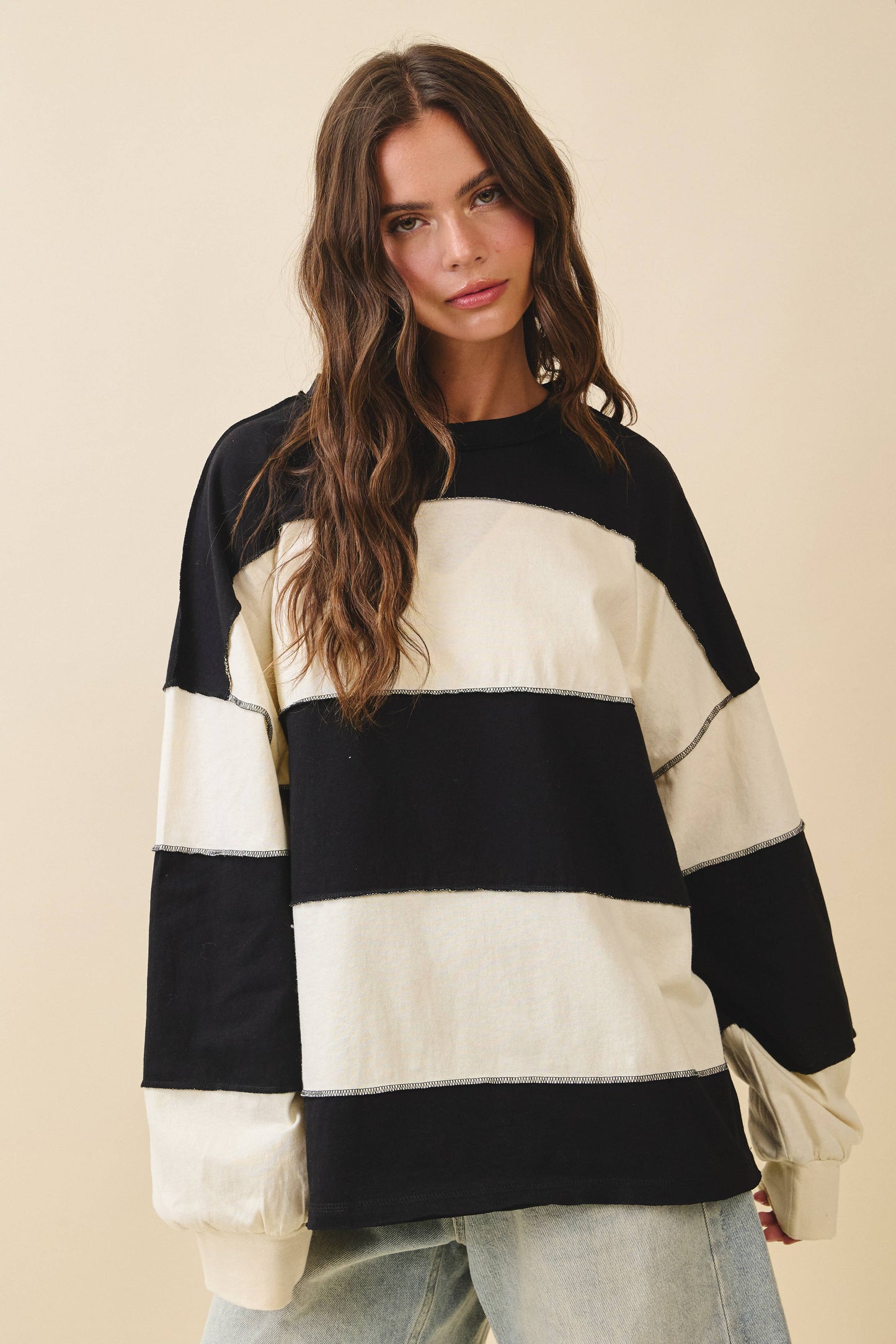 Black Stripped Top
