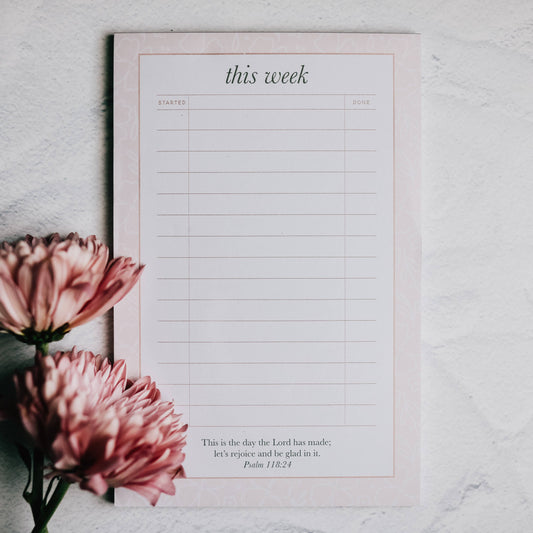 To Do Notepad: Blush Floral