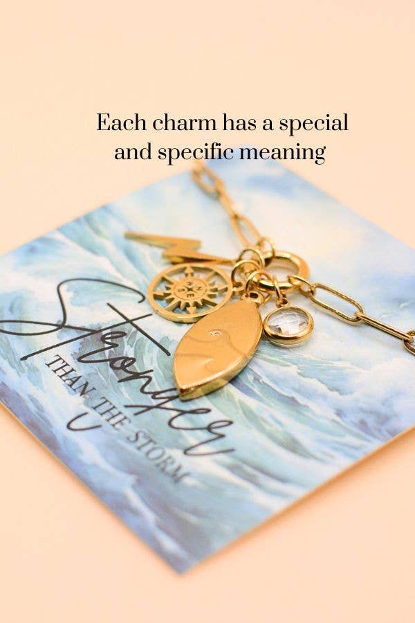 Stronger than the storm charm necklace
