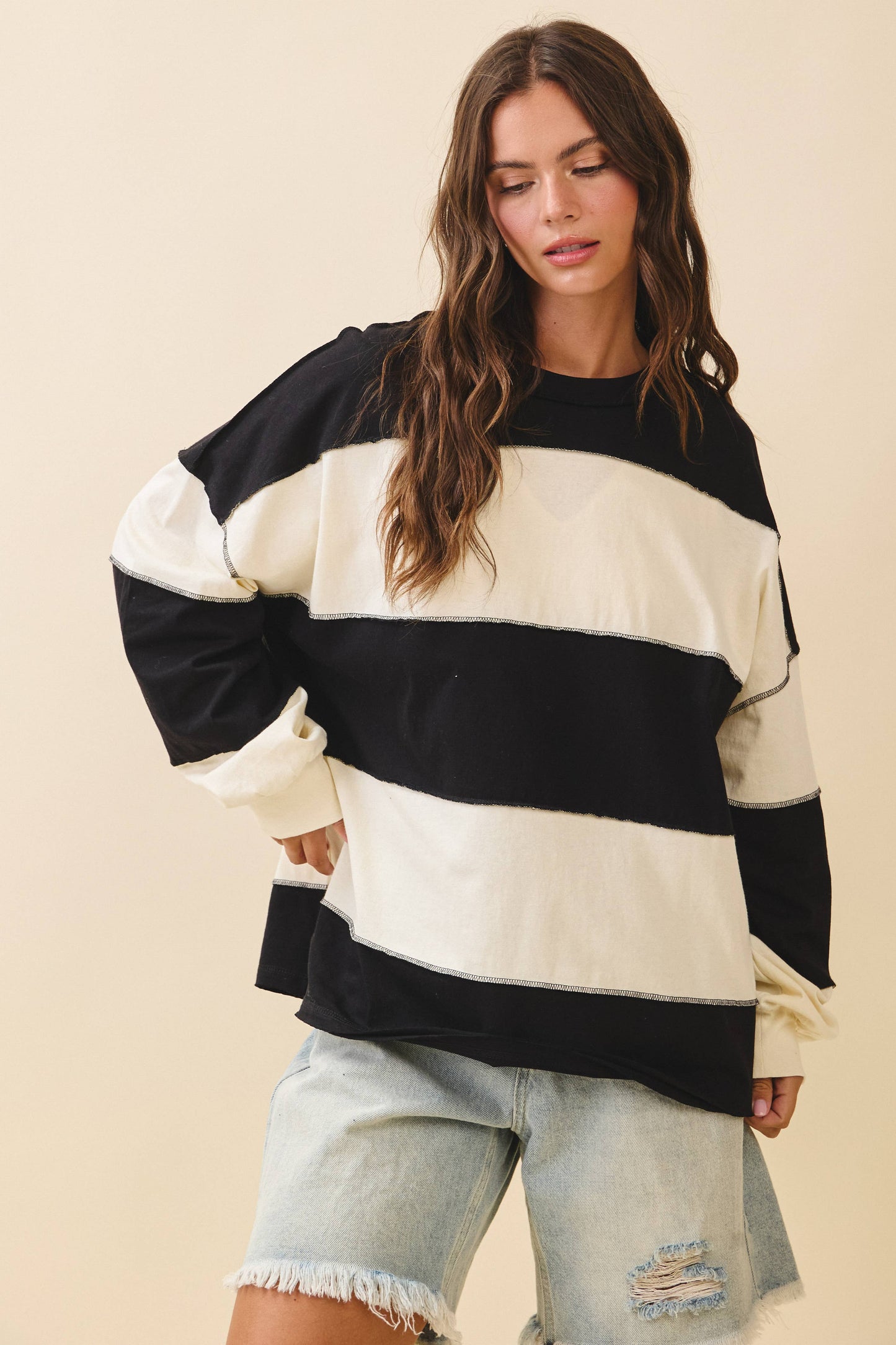 Black Stripped Top