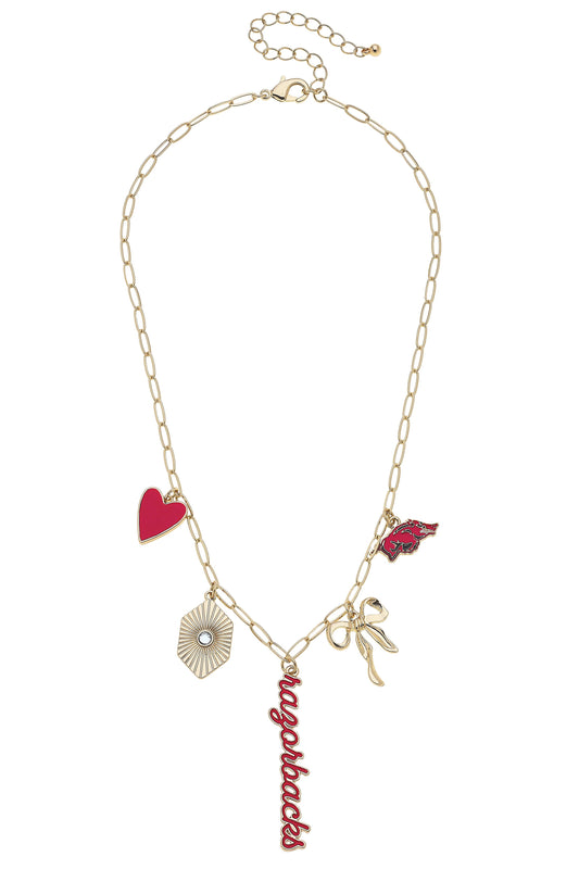 Arkansas Razorbacks Paper Clip Charm Collector Necklace