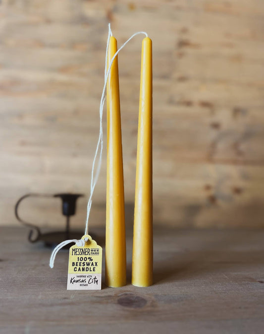 Beeswax 10in Taper Candle: Set of Two