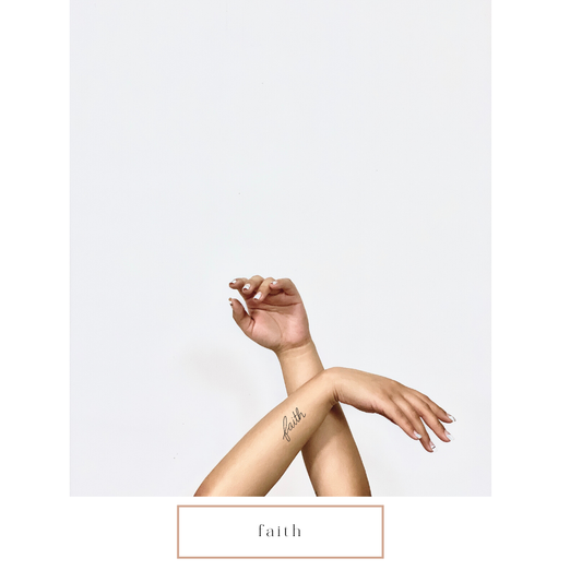 Faith Calligraphy Temp Tattoo 