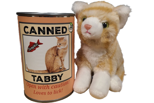 Canned Orange Tabby Cat Stuffed Plush