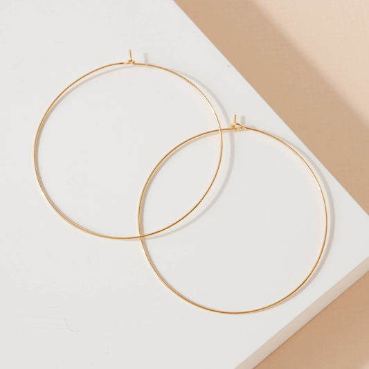 Thin Gold Hoop Earrings