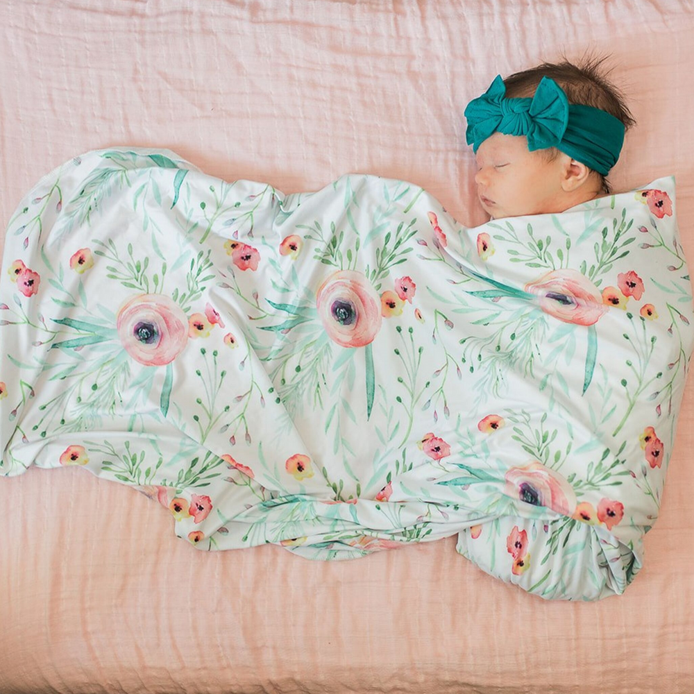 Floral Kiss Baby Swaddle Blanket