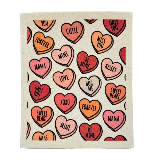 Valentines Hearts Swedish Dishcloth