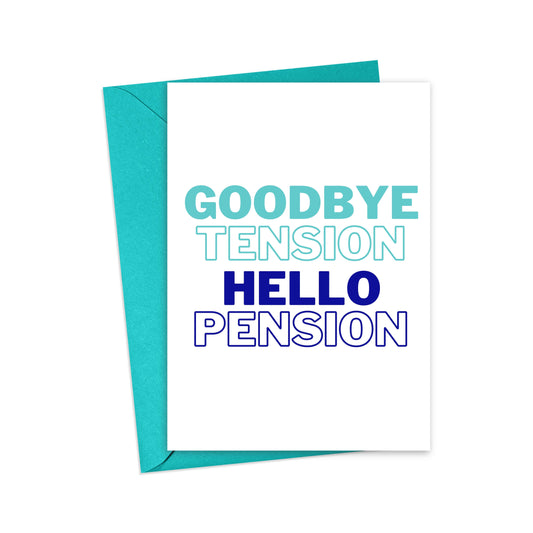 Hello Pension Funny Retirement Card