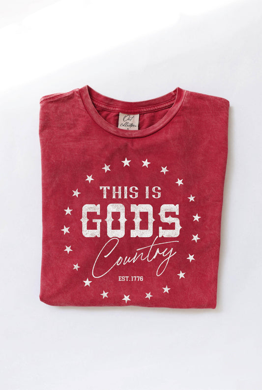 This is God's Country Mineral Washed Graphic Top