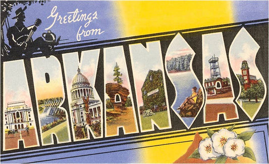 Greetings from Arkansas Vintage Sticker