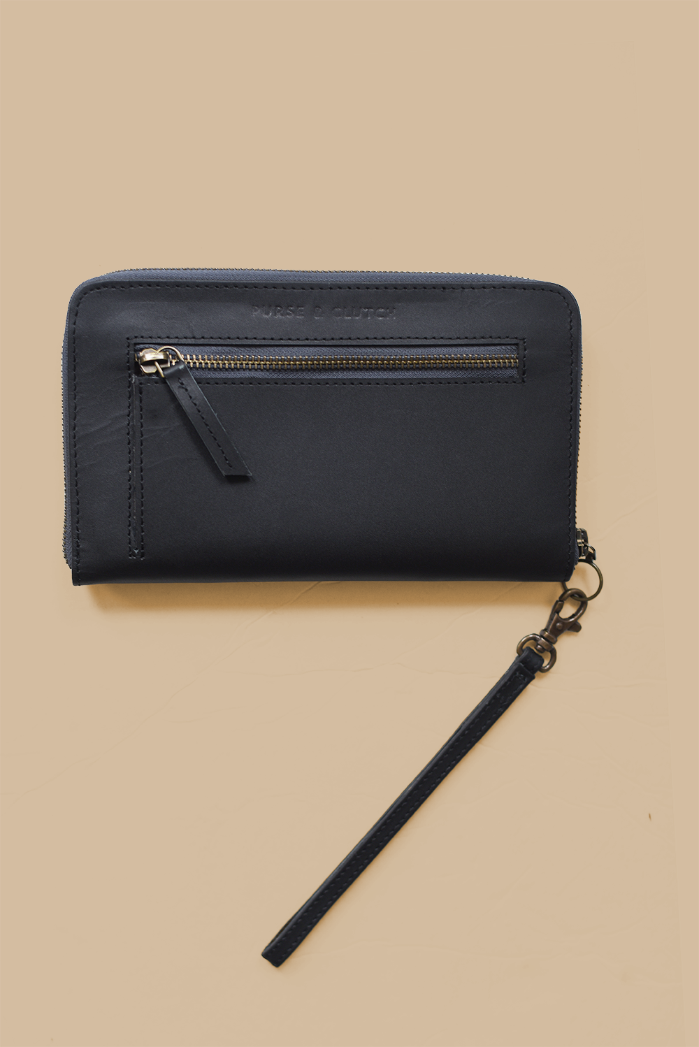 Black Zipper Wallet Wristlet